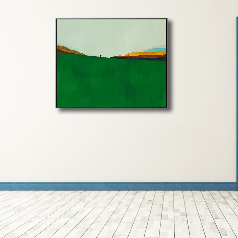 Brehn | Skandinavischer Stil Flachland Leinwanddruck Naturlandschaft Wandkunst Dekor in hellen Farben