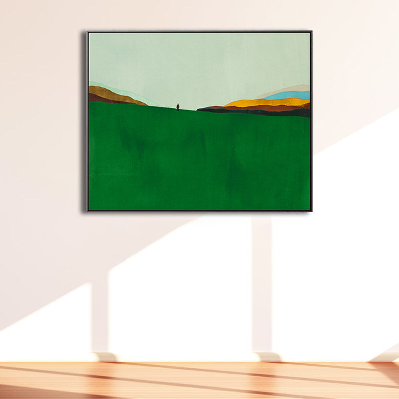 Brehn | Skandinavischer Stil Flachland Leinwanddruck Naturlandschaft Wandkunst Dekor in hellen Farben