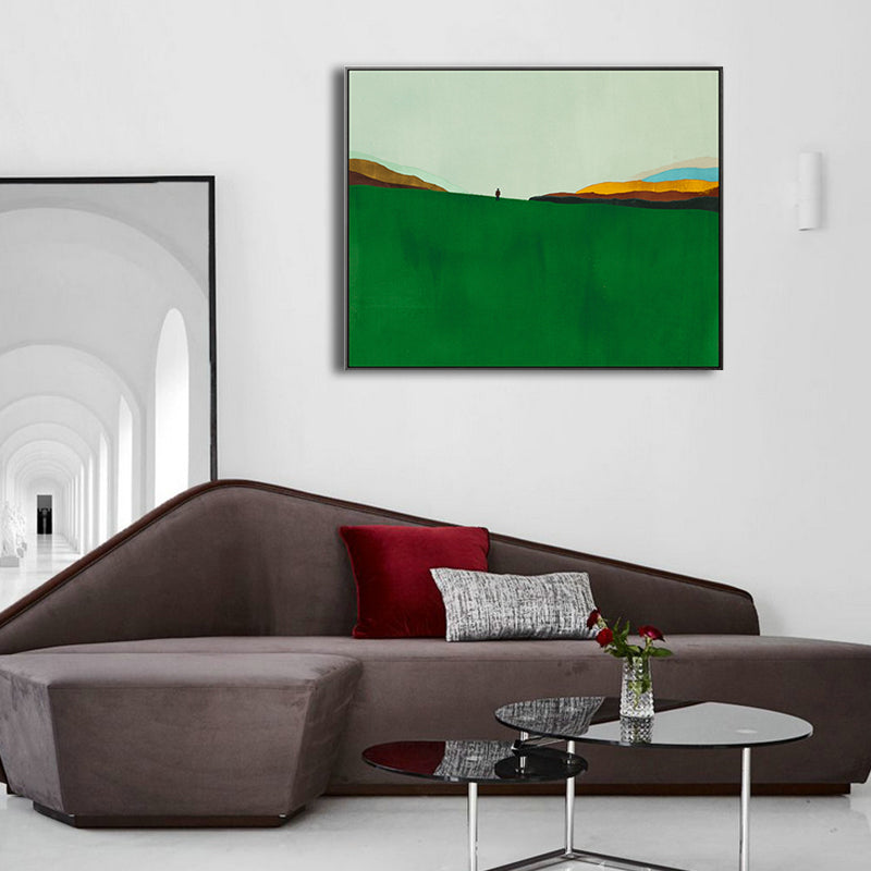 Brehn | Skandinavischer Stil Flachland Leinwanddruck Naturlandschaft Wandkunst Dekor in hellen Farben