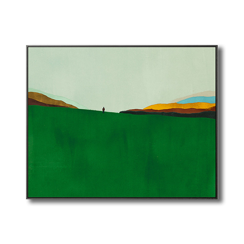Brehn | Skandinavischer Stil Flachland Leinwanddruck Naturlandschaft Wandkunst Dekor in hellen Farben