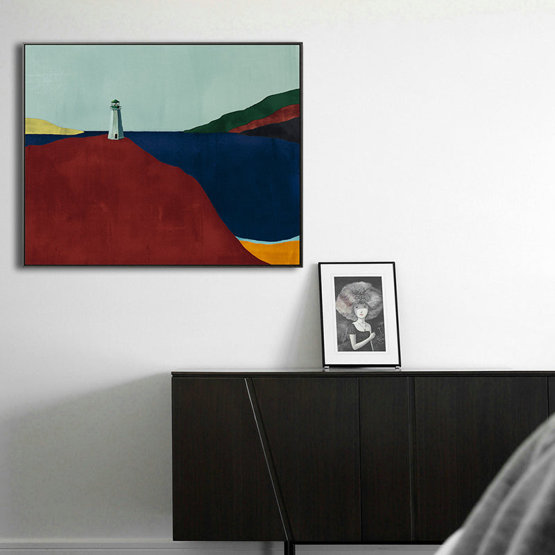 Brehn | Skandinavischer Stil Flachland Leinwanddruck Naturlandschaft Wandkunst Dekor in hellen Farben