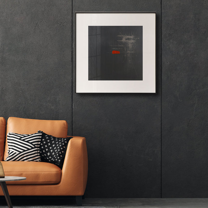 Brehn | Schwarze Riesen ungewöhnliches Muster Canvas abstrakte nordische strukturierte Wandkunst-Druck für Raum