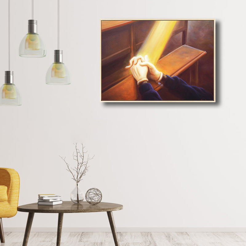 Brehn | Art Nouveau die Hand Leinwand Braun Illustration Stillleben Wanddekoration für das Schlafzimmer