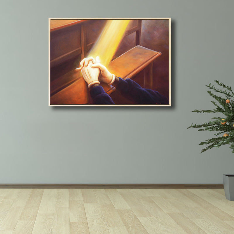 Brehn | Art Nouveau die Hand Leinwand Braun Illustration Stillleben Wanddekoration für das Schlafzimmer
