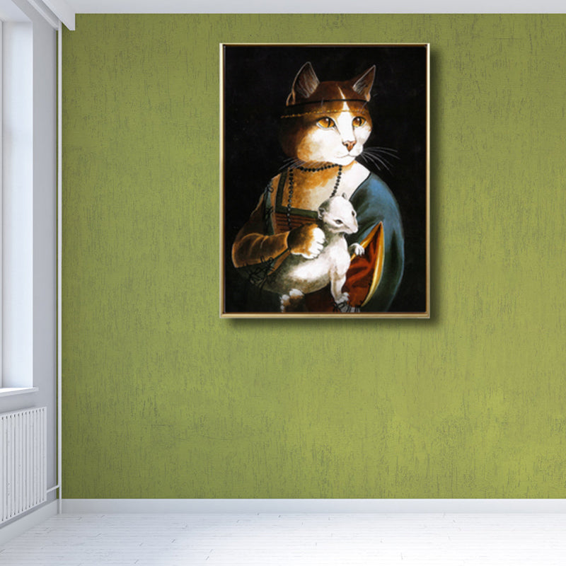 Brehn | Pop Art Spoof Tier Leinwanddruck Dunkle Farbe Wohnzimmer Wanddekoration, Mehrere Größen