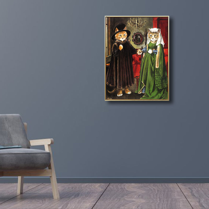 Brehn | Pop Art Spoof Tier Leinwanddruck Dunkle Farbe Wohnzimmer Wanddekoration, Mehrere Größen