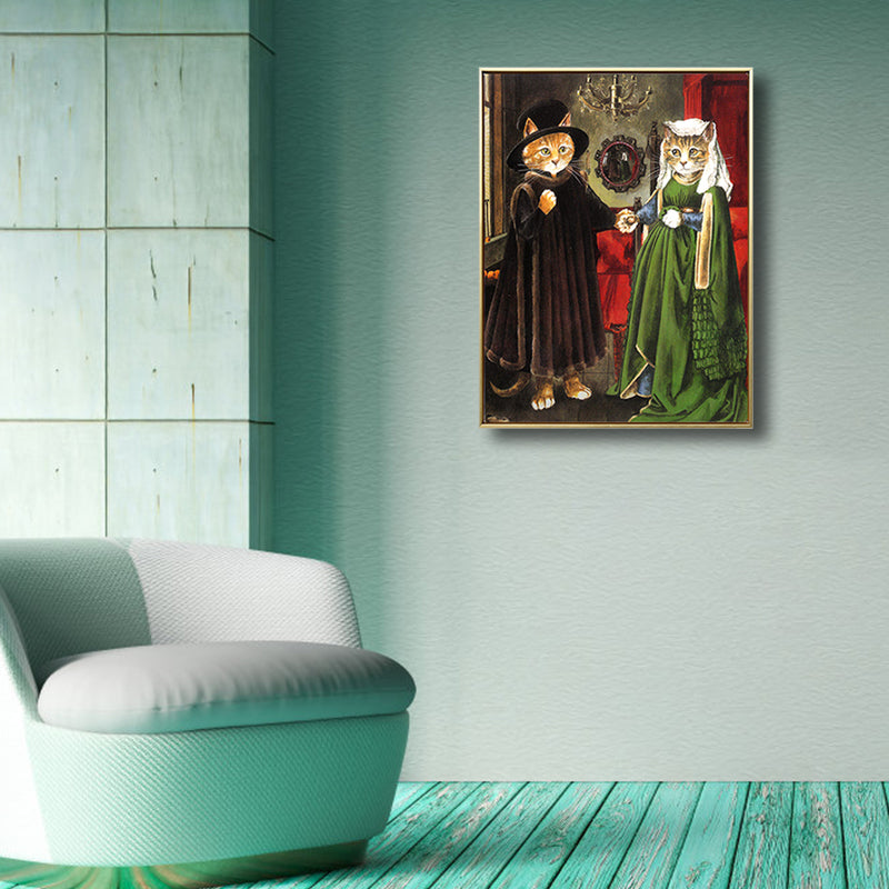 Brehn | Pop Art Spoof Tier Leinwanddruck Dunkle Farbe Wohnzimmer Wanddekoration, Mehrere Größen