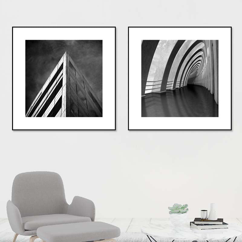 Brehn | Fotografie Architektur Wandkunst Druck in dunkler Farbkanvas Wanddekoration, strukturiert