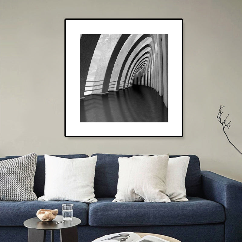 Brehn | Fotografie Architektur Wandkunst Druck in dunkler Farbkanvas Wanddekoration, strukturiert