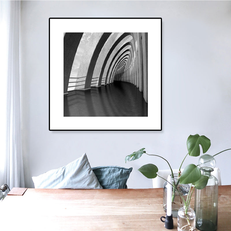 Brehn | Fotografie Architektur Wandkunst Druck in dunkler Farbkanvas Wanddekoration, strukturiert