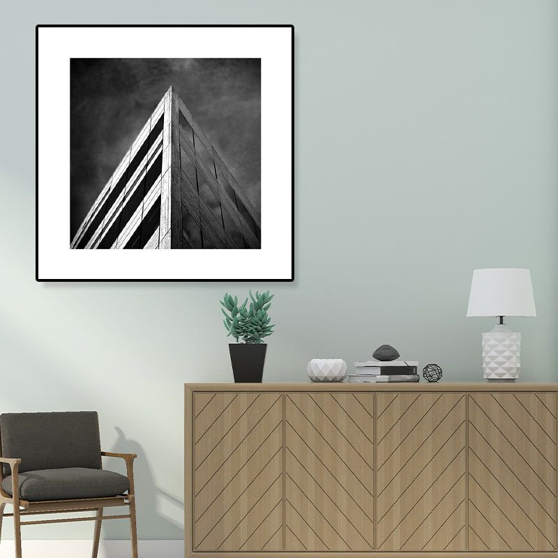 Brehn | Fotografie Architektur Wandkunst Druck in dunkler Farbkanvas Wanddekoration, strukturiert