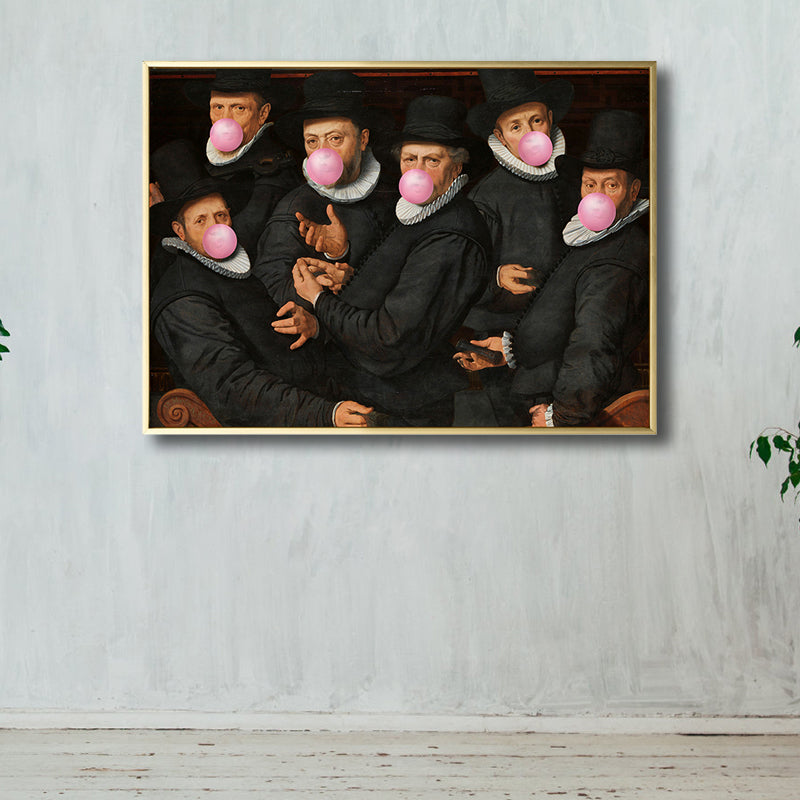Brehn | Kaugummi Leinwand Kunst Funky Spoof Herren Wanddekoration in dunkler Farbe für das Schlafzimmer