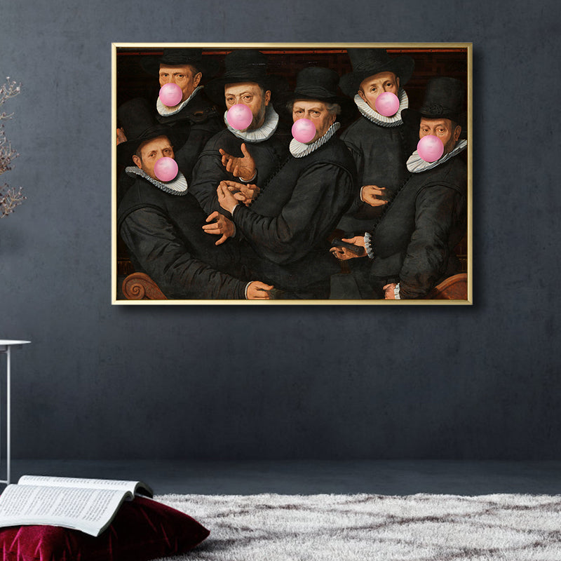 Brehn | Kaugummi Leinwand Kunst Funky Spoof Herren Wanddekoration in dunkler Farbe für das Schlafzimmer