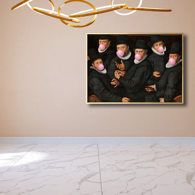 Brehn | Kaugummi Leinwand Kunst Funky Spoof Herren Wanddekoration in dunkler Farbe für das Schlafzimmer