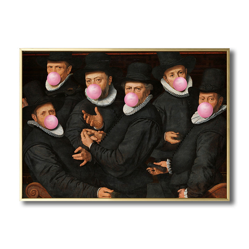 Brehn | Kaugummi Leinwand Kunst Funky Spoof Herren Wanddekoration in dunkler Farbe für das Schlafzimmer