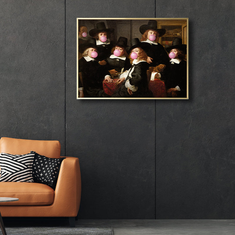 Brehn | Kaugummi Leinwand Kunst Funky Spoof Herren Wanddekoration in dunkler Farbe für das Schlafzimmer