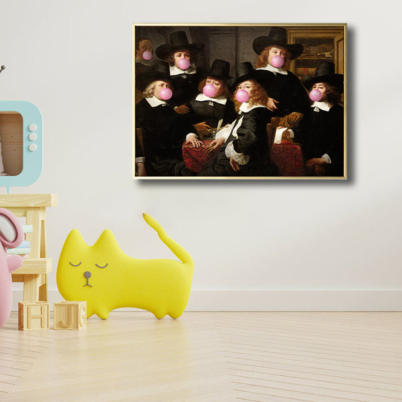 Brehn | Kaugummi Leinwand Kunst Funky Spoof Herren Wanddekoration in dunkler Farbe für das Schlafzimmer