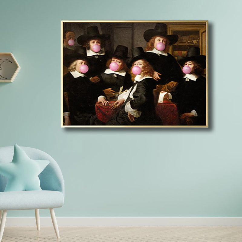 Brehn | Kaugummi Leinwand Kunst Funky Spoof Herren Wanddekoration in dunkler Farbe für das Schlafzimmer