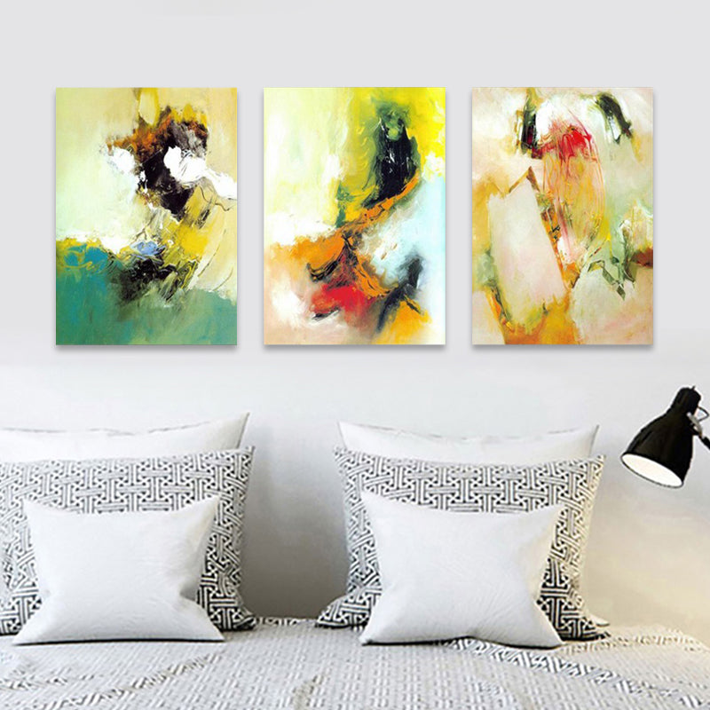 Brehn | Aquarellmalerei Helle Farbe abstrakter Expressionismus Stil Wanddekoration für das Esszimmer, Set aus 3