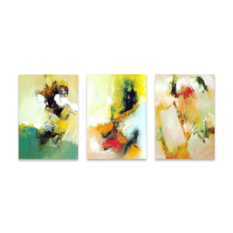 Brehn | Aquarellmalerei Helle Farbe abstrakter Expressionismus Stil Wanddekoration für das Esszimmer, Set aus 3
