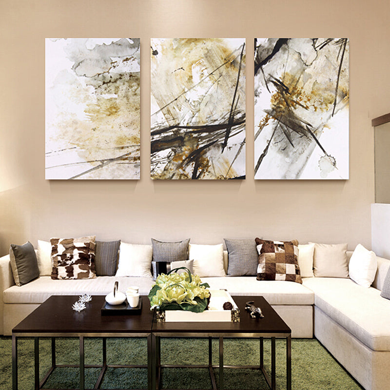 Brehn | Aquarellmalerei Helle Farbe abstrakter Expressionismus Stil Wanddekoration für das Esszimmer, Set aus 3