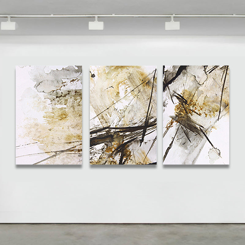 Brehn | Aquarellmalerei Helle Farbe abstrakter Expressionismus Stil Wanddekoration für das Esszimmer, Set aus 3