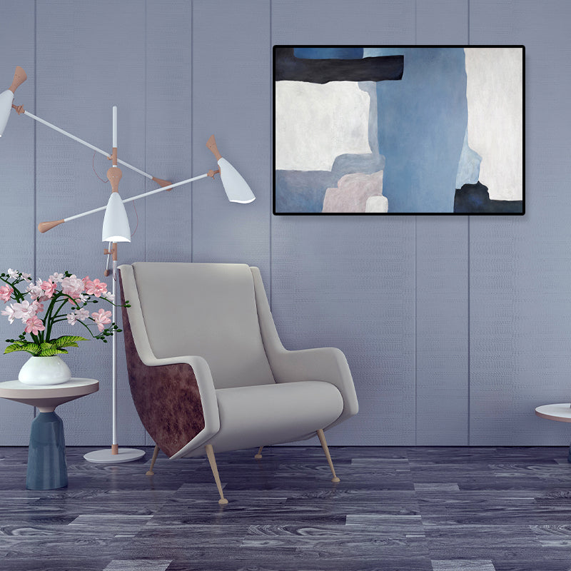 Brehn | Aquarellmuster Wandkunst Set Blau Abstrakter Expressionismus Leinwand für das Familienzimmer