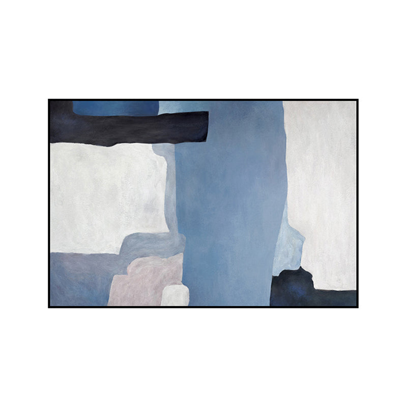 Brehn | Aquarellmuster Wandkunst Set Blau Abstrakter Expressionismus Leinwand für das Familienzimmer