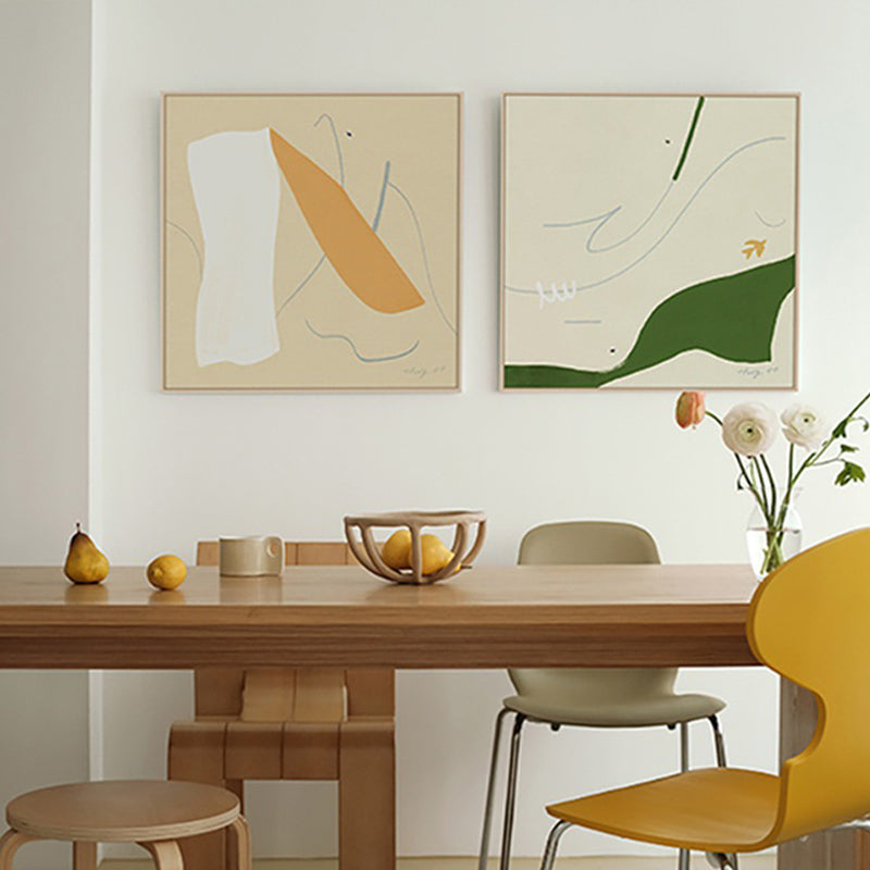 Brehn | Ungleichmäßiges Muster Wandkunst Dekor Mädchen Schlafzimmer Abstrakte umwickelte Leinwand in Pastellfarbe