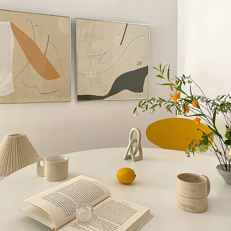 Brehn | Ungleichmäßiges Muster Wandkunst Dekor Mädchen Schlafzimmer Abstrakte umwickelte Leinwand in Pastellfarbe