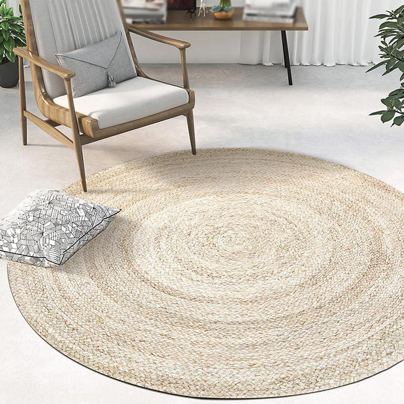 Brehn | Beige Effen Tapijt Jute Platteland Tapijt Wasbaar Anti-Slip Huisdiervriendelijk Slechts Tapijt voor woonkamer
