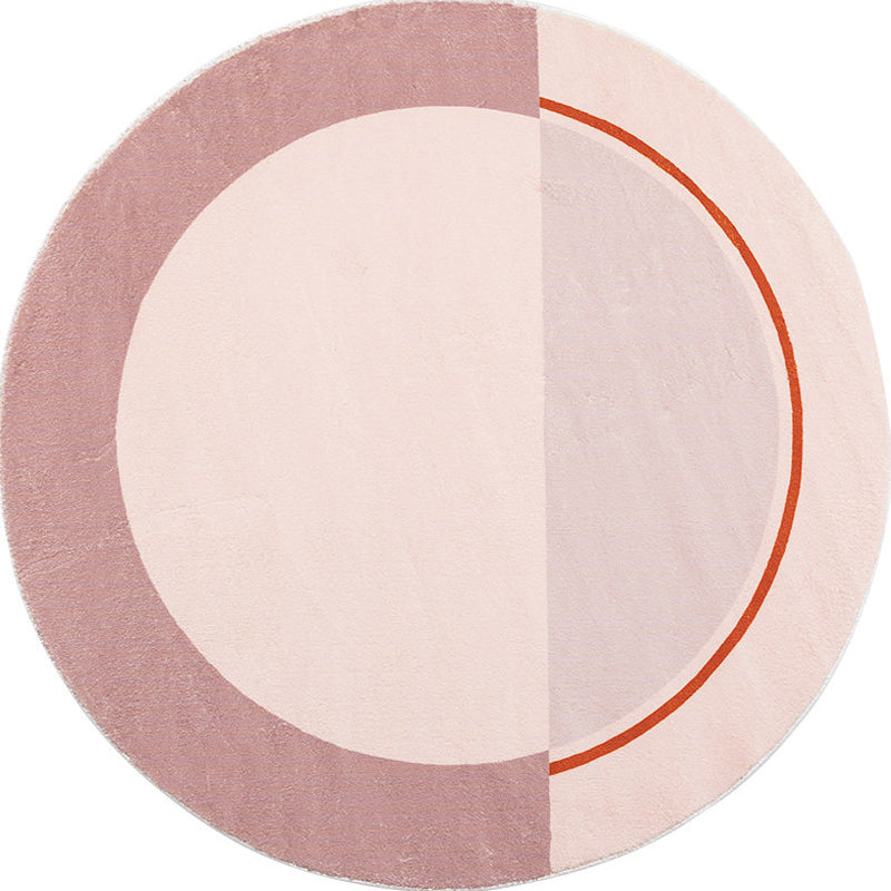 Brehn | Moderne Kleurblok Tapijt Roze en Rood Polyester Tapijt Antislip Huisdiervriendelijk Wasbaar Vloerkleed voor Slaapkamer