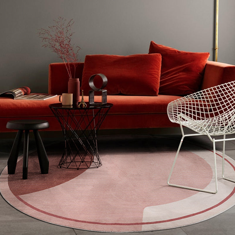 Brehn | Moderne Kleurblok Tapijt Roze en Rood Polyester Tapijt Antislip Huisdiervriendelijk Wasbaar Vloerkleed voor Slaapkamer