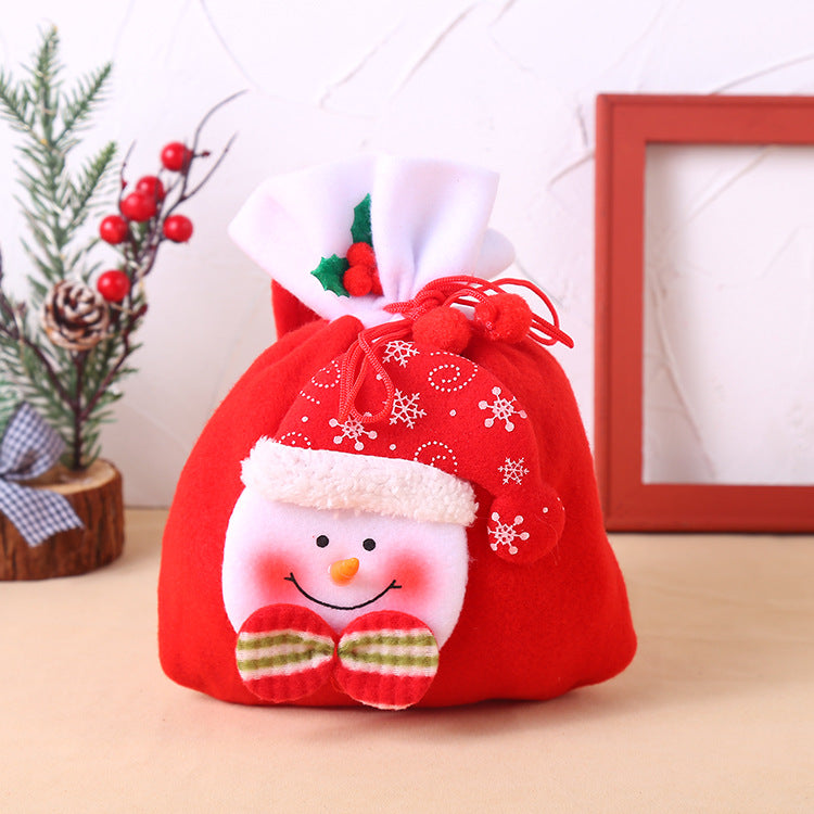 Brehn | Weihnachtsdekoration Weihnachtsgeschenk tasche stoff tasche rucksack gebürstet Weihnachtsmann Schneemann geschenk bonbon