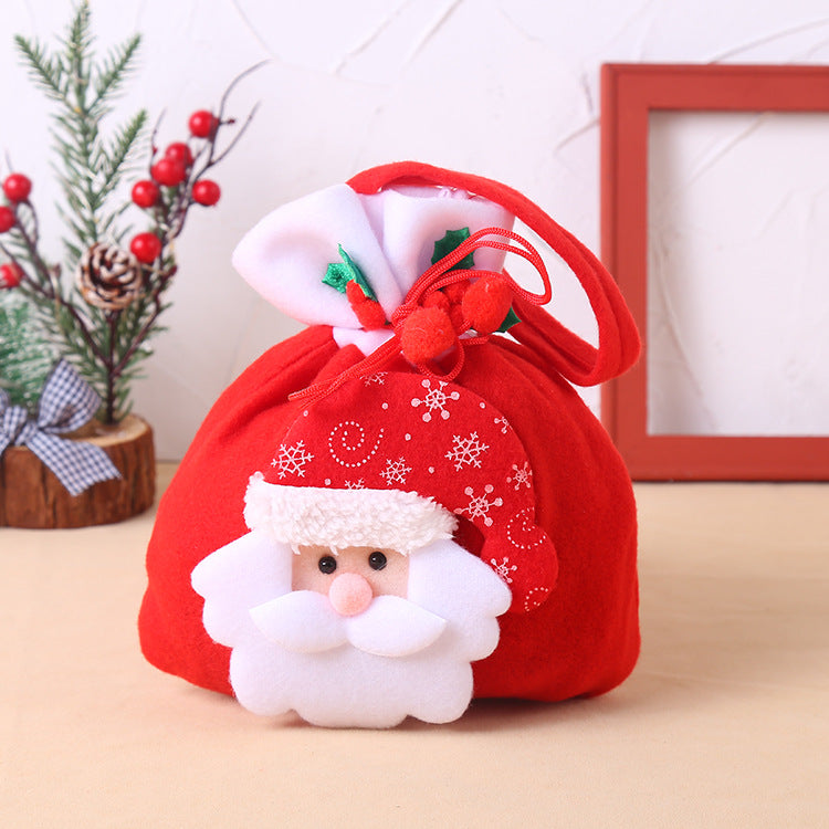 Brehn | Weihnachtsdekoration Weihnachtsgeschenk tasche stoff tasche rucksack gebürstet Weihnachtsmann Schneemann geschenk bonbon
