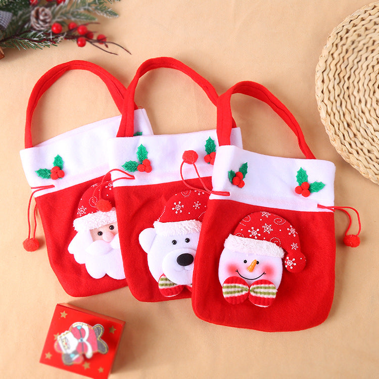 Brehn | Weihnachtsdekoration Weihnachtsgeschenk tasche stoff tasche rucksack gebürstet Weihnachtsmann Schneemann geschenk bonbon