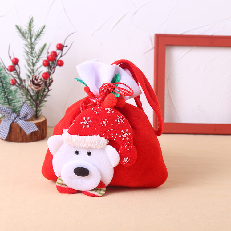 Brehn | Weihnachtsdekoration Weihnachtsgeschenk tasche stoff tasche rucksack gebürstet Weihnachtsmann Schneemann geschenk bonbon