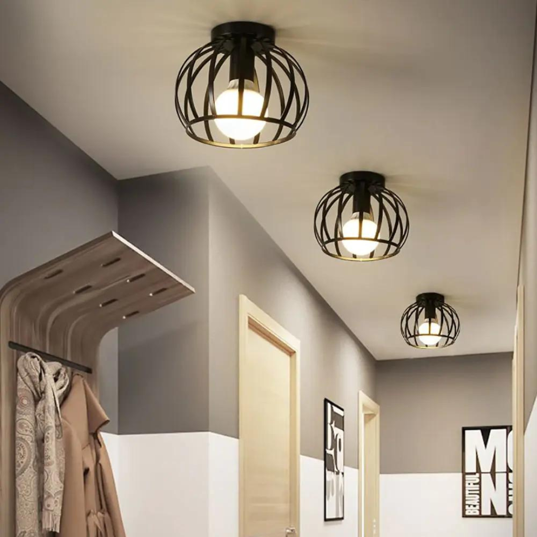 Trendige industrielle Deckenlampe mit offenem Design - ForgeLight | Brehn