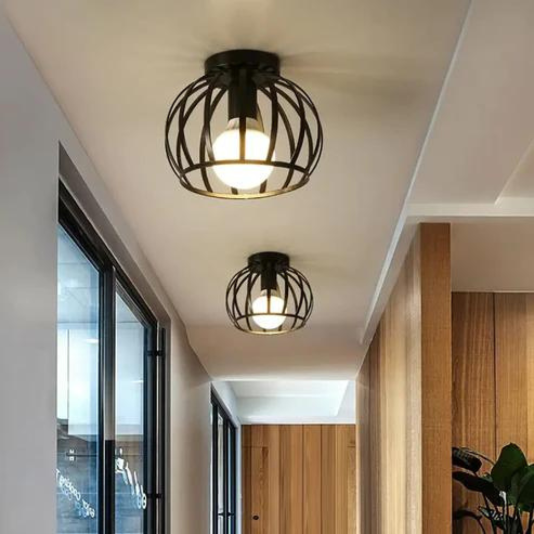 Trendige industrielle Deckenlampe mit offenem Design - ForgeLight | Brehn