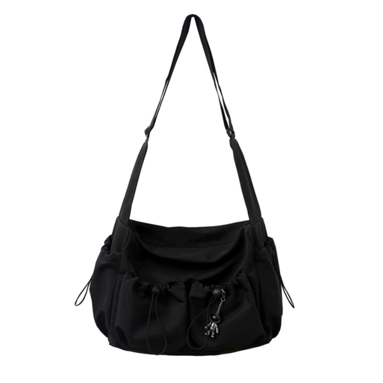 UrbanLiner Nylon Messenger Bag – Schwarze Umhängetasche mit Reißverschluss für den täglichen Gebrauch | Brehn