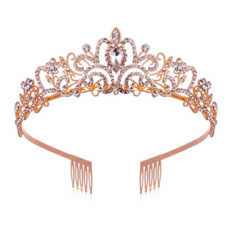 Damen Funkelnde Kristall-Tiara mit filigranem Design Brehn