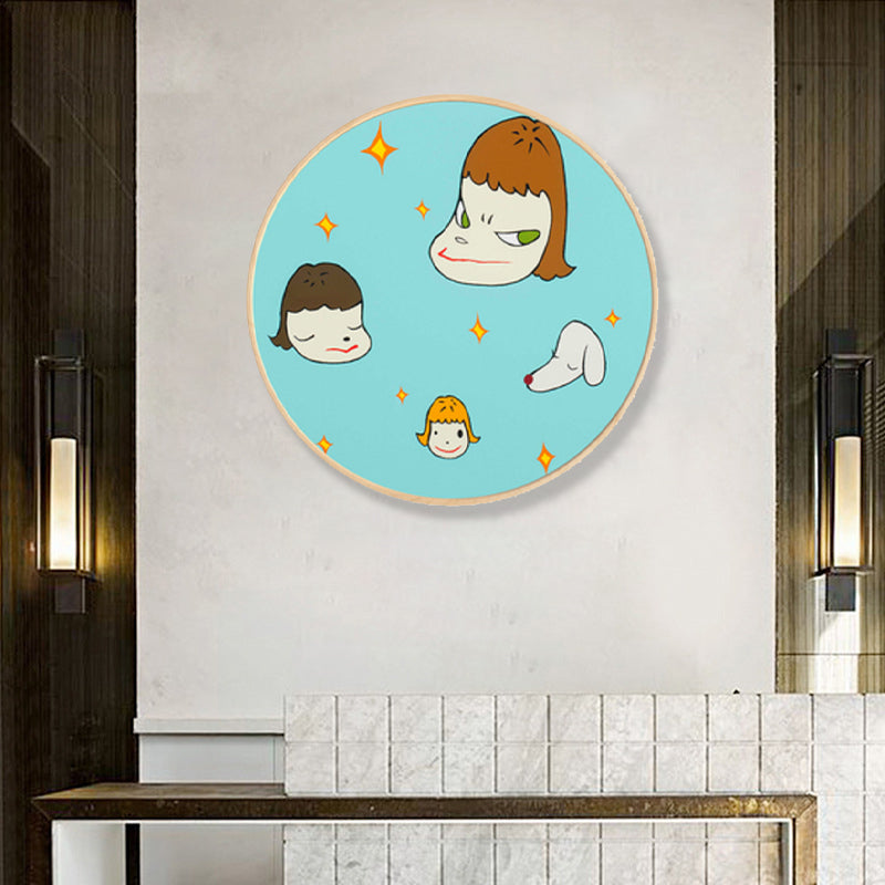 Brehn | Weiche Farb Cartoon Kinder Malfigur Moderne Kunst Texturiert Leinwand für Hausinterieur