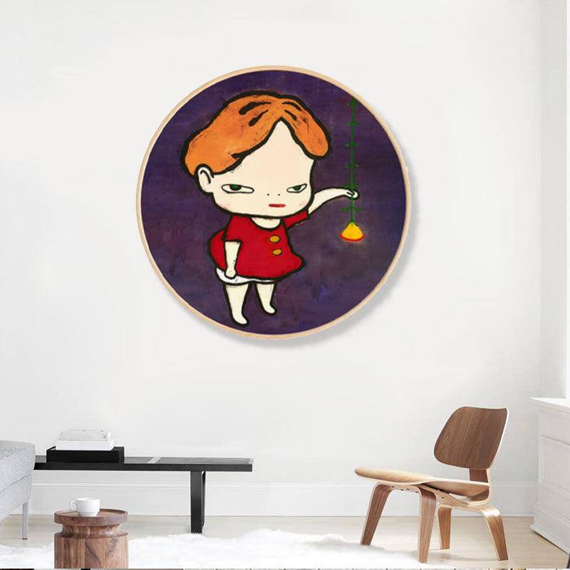 Brehn | Weiche Farb Cartoon Kinder Malfigur Moderne Kunst Texturiert Leinwand für Hausinterieur