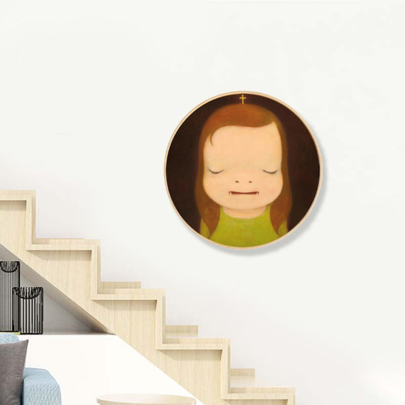 Brehn | Weiche Farb Cartoon Kinder Malfigur Moderne Kunst Texturiert Leinwand für Hausinterieur