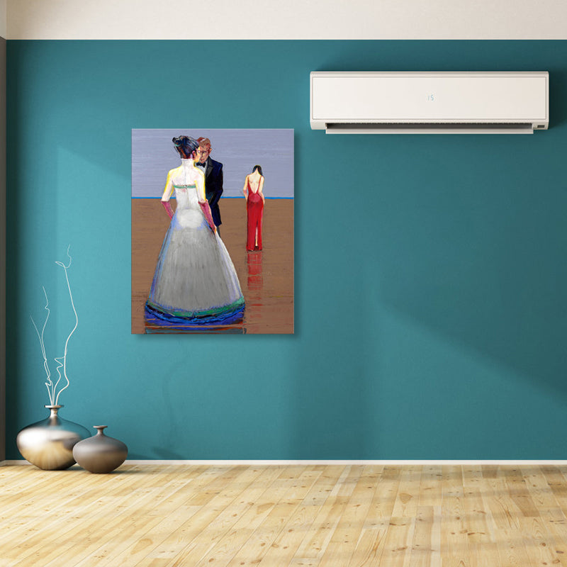 Brehn | Pop Art Tanzfigur Leinwand Weiß Texturiert Wanddekoration für das Wohnzimmer, Mehrere Größen