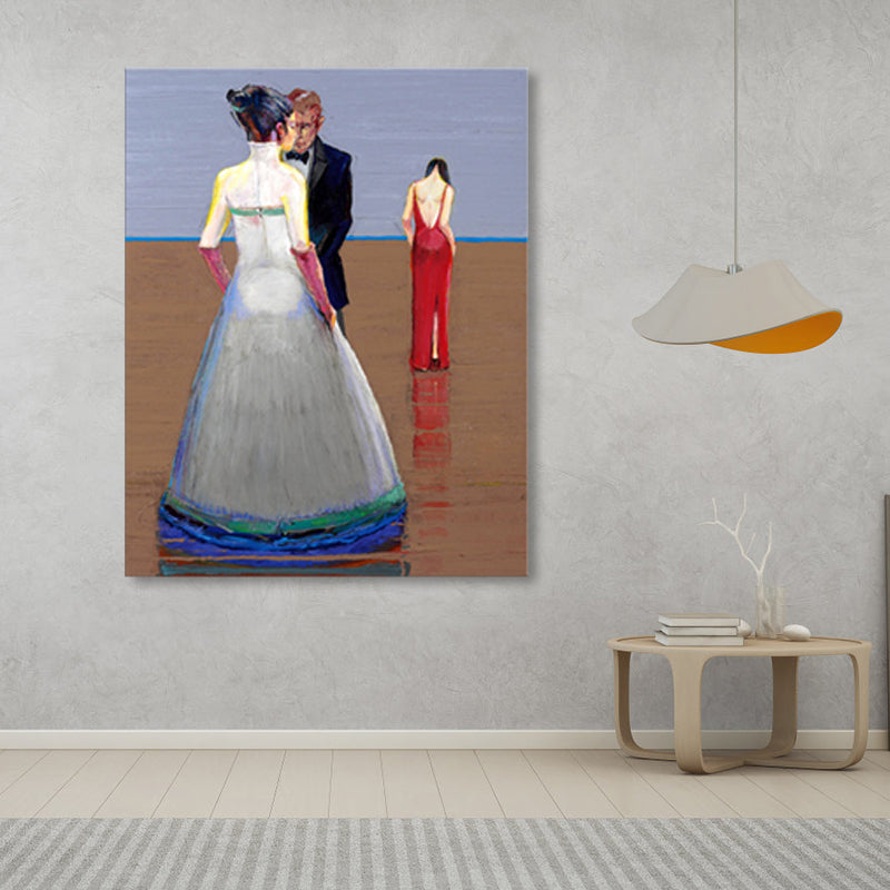 Brehn | Pop Art Tanzfigur Leinwand Weiß Texturiert Wanddekoration für das Wohnzimmer, Mehrere Größen