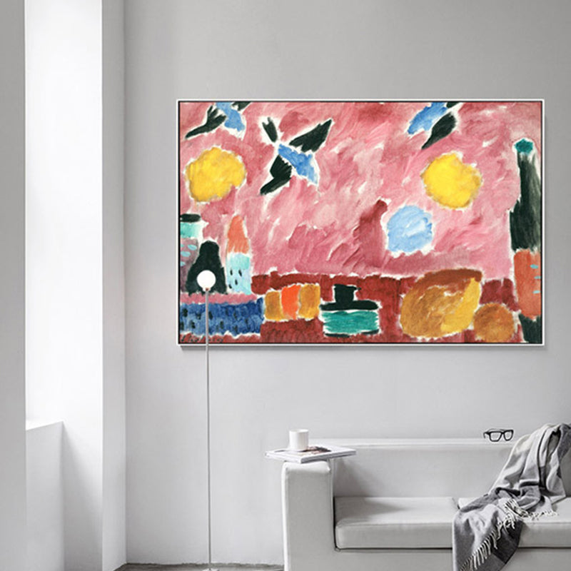 Brehn | Pink Handprint Wanddekoration Gemälde Abstrakter Expressionismus Texturierte Leinwandkunst für Lounge