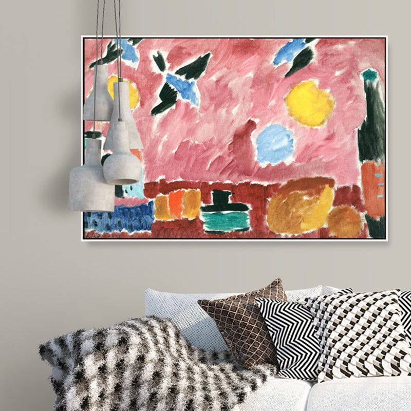 Brehn | Pink Handprint Wanddekoration Gemälde Abstrakter Expressionismus Texturierte Leinwandkunst für Lounge