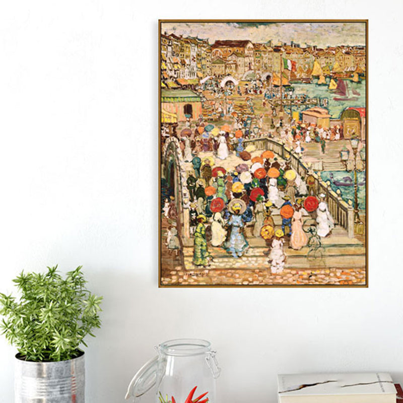 Brehn | Grand City Scape Leinwanddruck Impressionismus Poetic Landscape Wandkunst in Braun für Zuhause