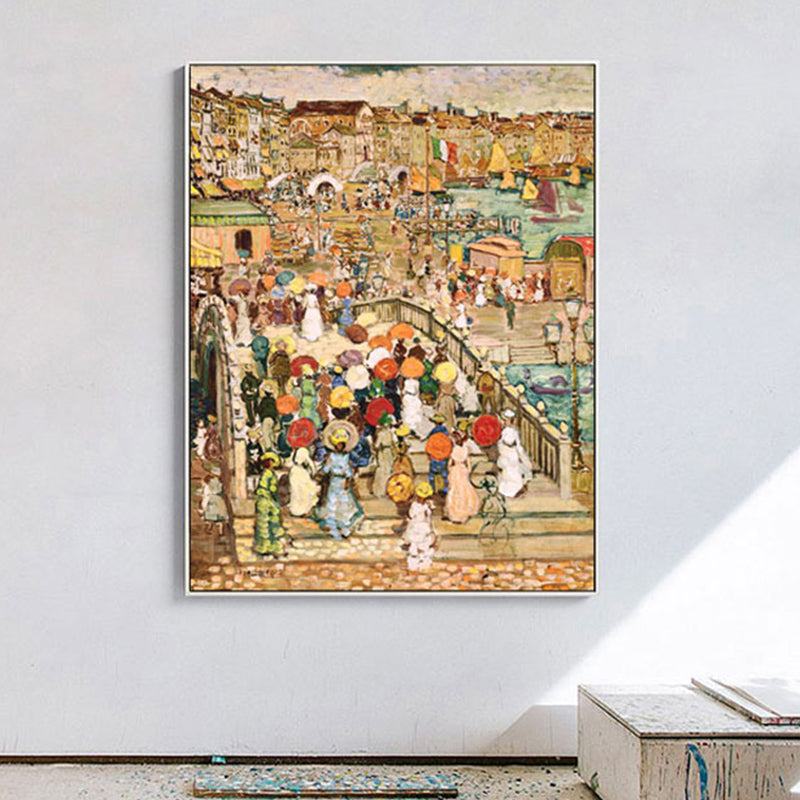 Brehn | Grand City Scape Leinwanddruck Impressionismus Poetic Landscape Wandkunst in Braun für Zuhause